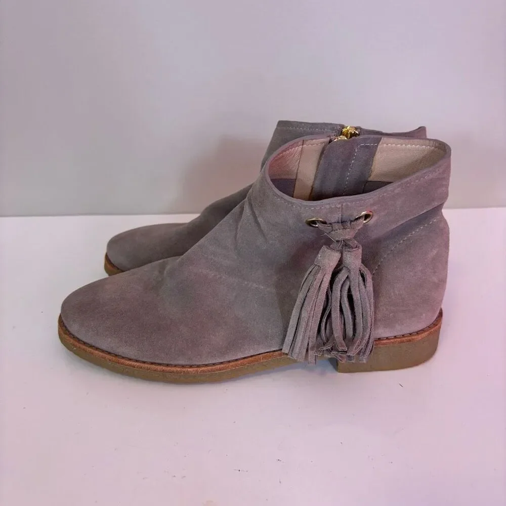 Kate Spade Tan Leather‎ Suede Tassel Side Ankle Booties Size 7.5